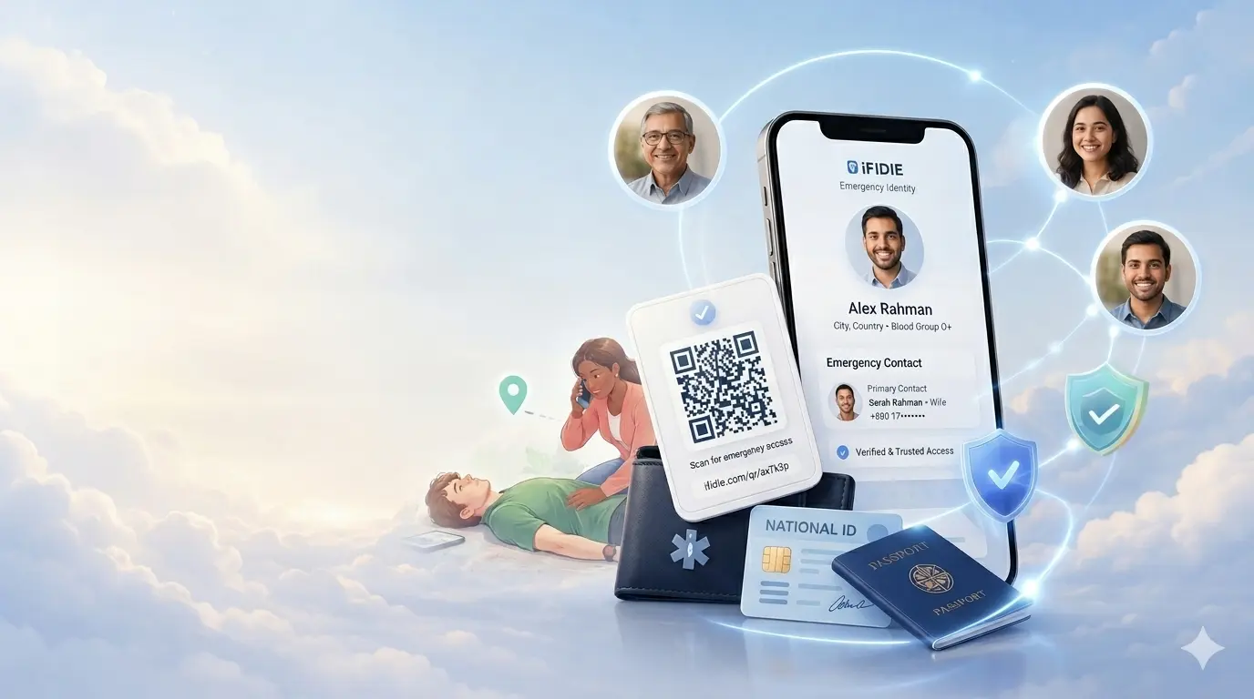 Cloud banner with letters and a phone showing a final message